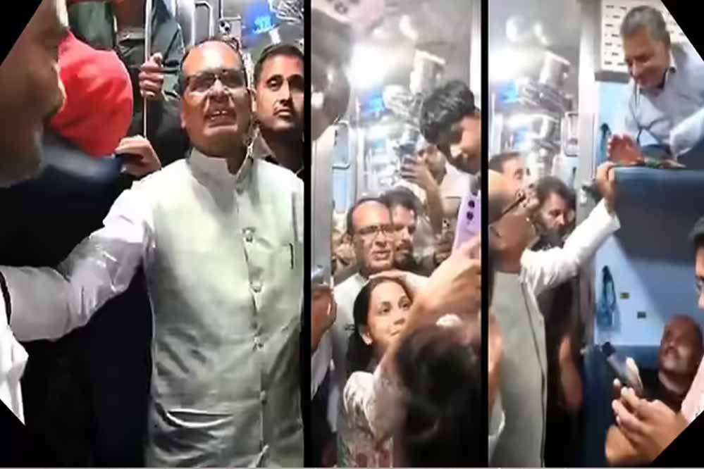 भोपाल से सतना के लिए ट्रेन में रवाना हुए केंद्रीय मंत्री शिवराज सिंह चौहान, जनता में सेल्फी का क्रेज