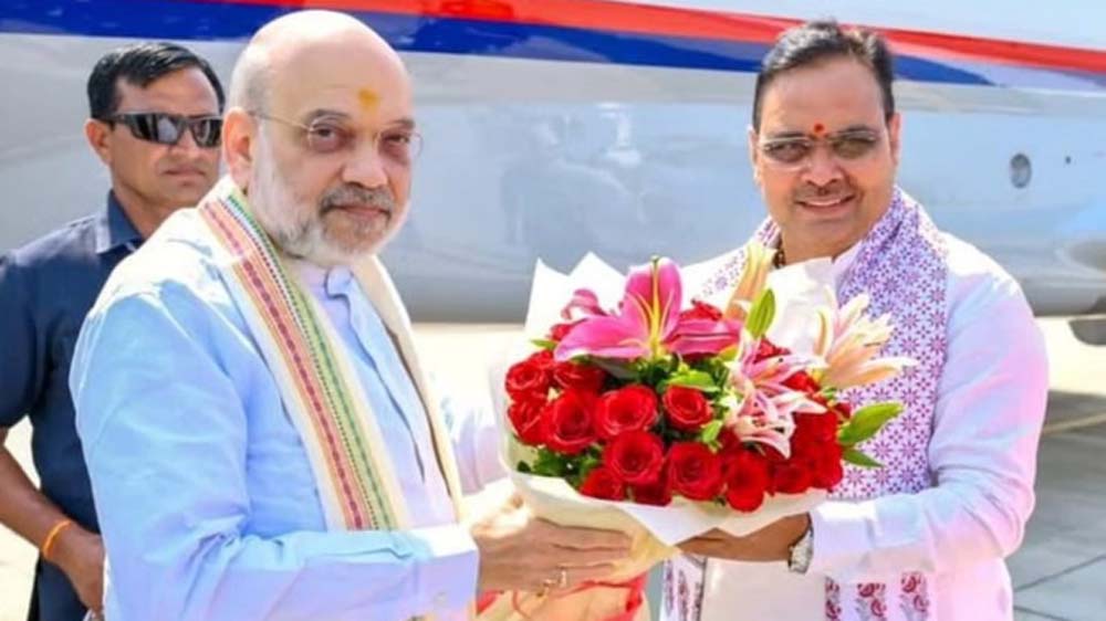 सीएम ने किया अमित शाह का स्वागत, JECC में शुरू होगी नई प्रदर्शनी