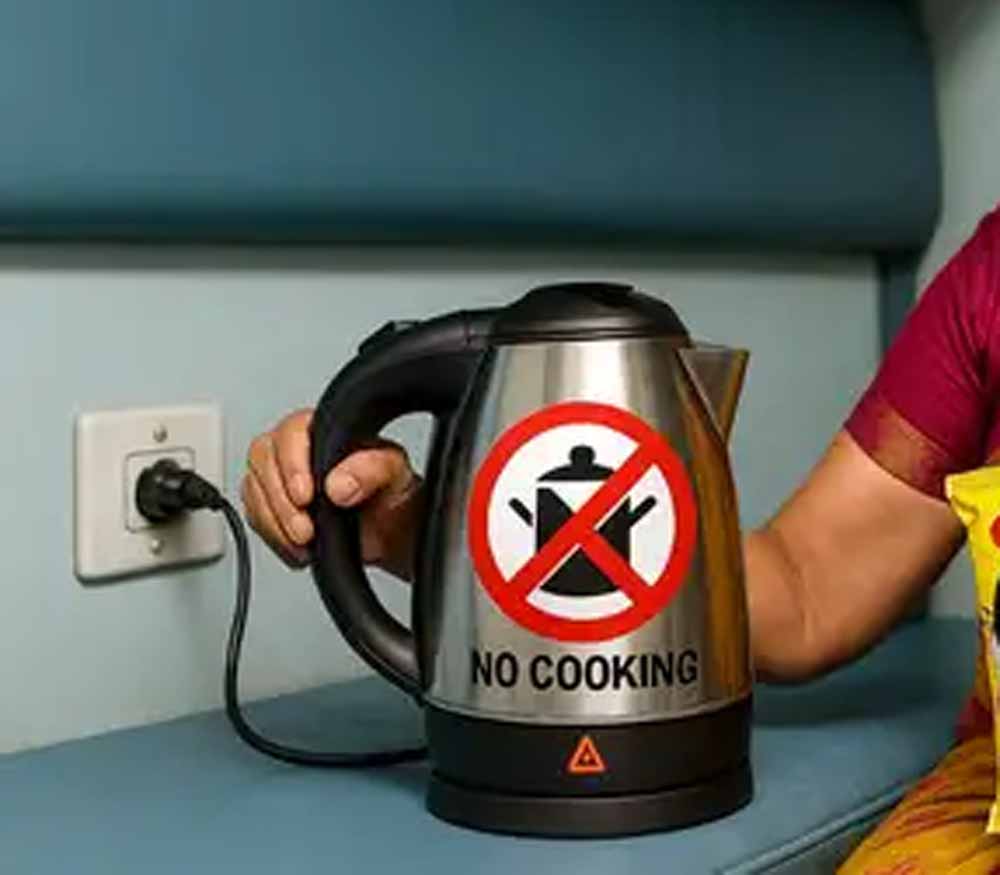 यात्रियों सावधान! ट्रेन में इलेक्ट्रिक केतली लेकर जाना मना, उल्लंघन पर भारी पेनाल्टी