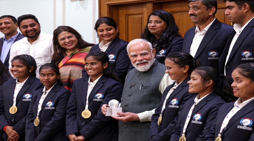 T20 विश्व विजेता ब्लाइंड क्रिकेट टीम से मिले PM मोदी, खिलाड़ियों का मनोबल बढ़ाया