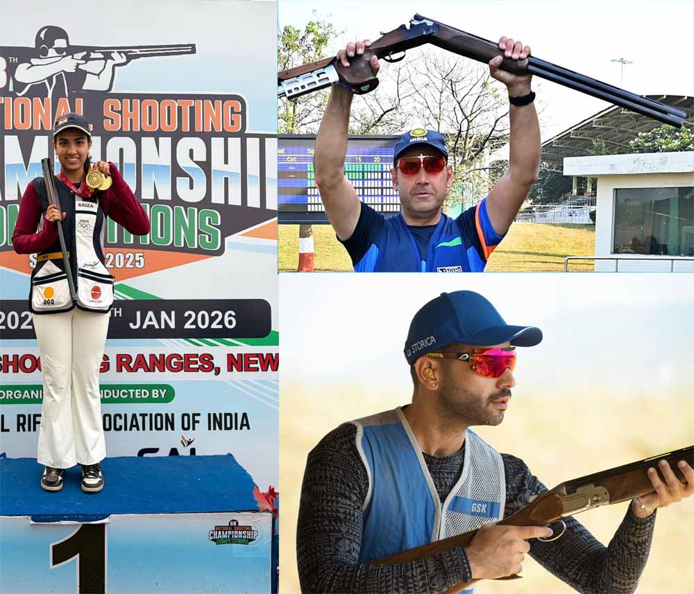 जिंदल स्टील के एथलीट्स गुरजोआत सिंह खंगुरा और राइज़ा ढिल्लों ने 68वीं राष्ट्रीय शॉटगन शूटिंग चैंपियनशिप में राष्ट्रीय खिताब जीतकर रचा इतिहास