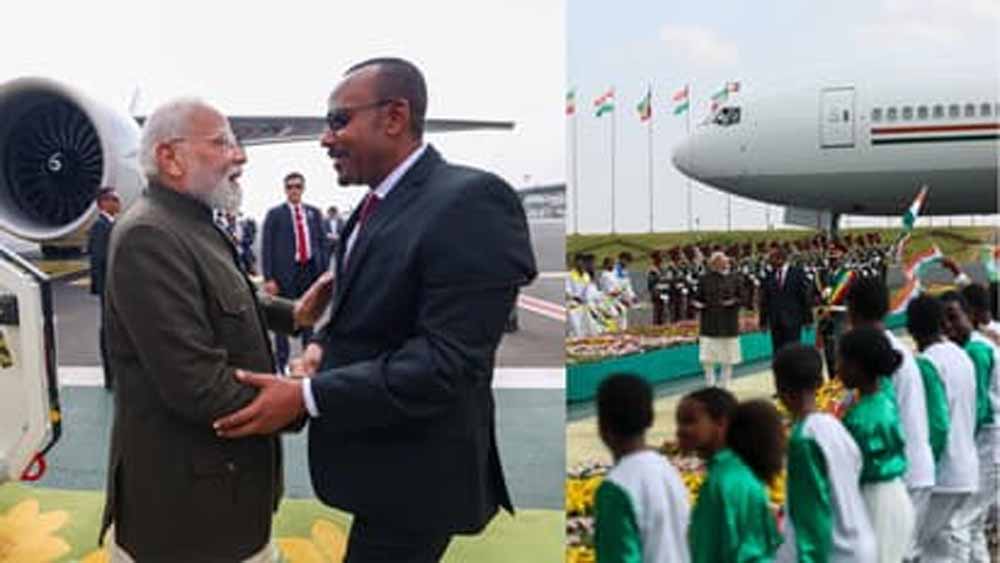 भारत–इथियोपिया रिश्तों की झलक: पीएम मोदी का भावुक स्वागत, PM अली ने गले लगाकर जताया सम्मान