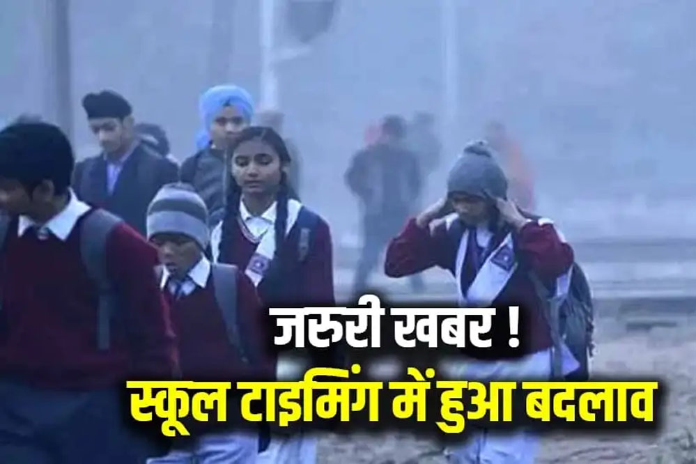 शीतलहर के असर से स्कूलों के समय में परिवर्तन, कलेक्टर ने जारी किया तात्कालिक आदेश