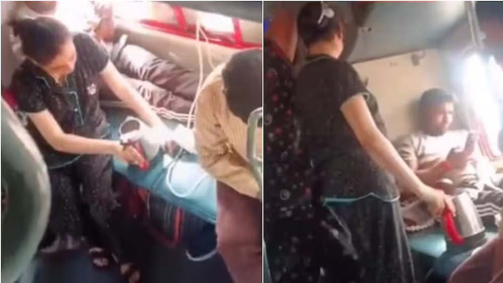 ट्रेन में चाय बनाती महिला का वीडियो वायरल, लोअर बर्थ पर हुई बहस की शुरुआत