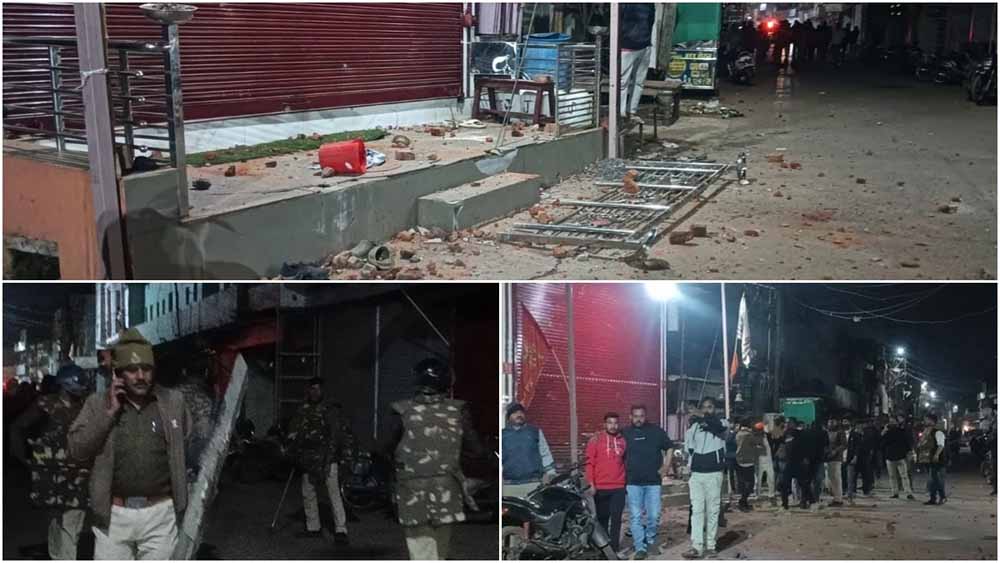 दुर्गा मंदिर की ग्रिल तोड़ी, लाउड स्पीकर पर आरती पर दो पक्षों में जमकर पथराव