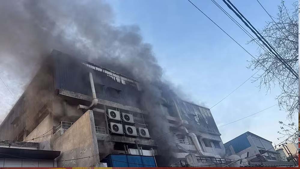 नोएडा फैक्ट्री में आग की भीषण लपटें, 30 लोग झुलसे, 250 लोगों को सुरक्षित बाहर निकाला