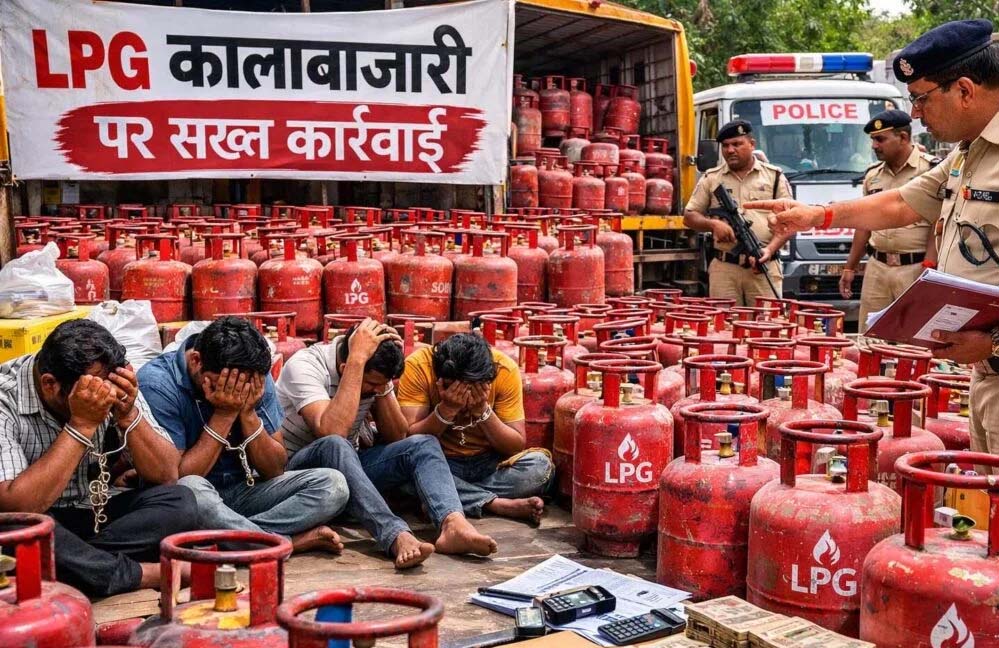 कालाबाजारी रोकने के लिए LPG सिलेंडरों पर कड़ी कार्रवाई, 2,554 स्थानों पर छापेमारी