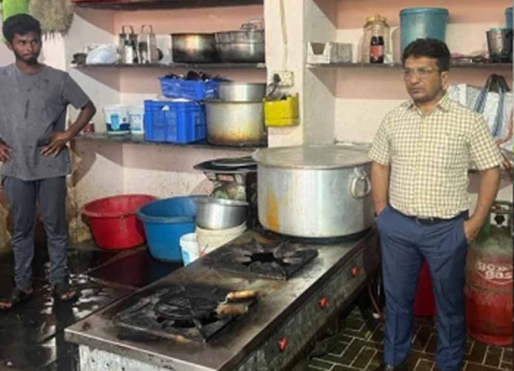 होटल-ढाबों में घरेलू गैस का दुरुपयोग पकड़ा गया, बीजापुर में प्रशासन का छापा