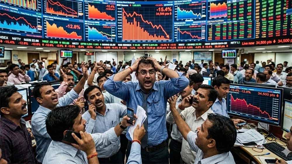 युद्ध की आग में निवेशकों के 15 लाख करोड़ स्वाहा, सेंसेक्स 2400 और निफ्टी 700 अंक लुढ़का
