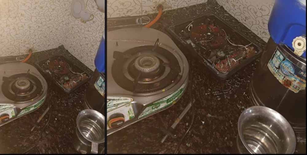 इंडक्शन ब्लास्ट से मचा हड़कंप: रसोई में धमाके जैसे हालात, परिवार सुरक्षित