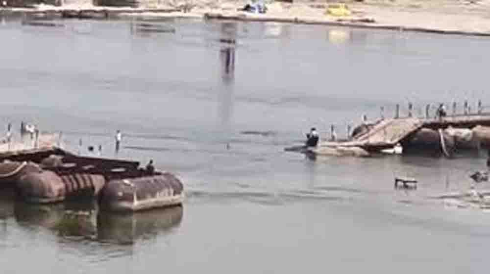 मिर्जापुर में 3 दिन में दूसरा पुल टूटा, नेवढ़िया घाट पर पुल टूटने से अधिकारी दंग, मरम्मत कार्य शुरू