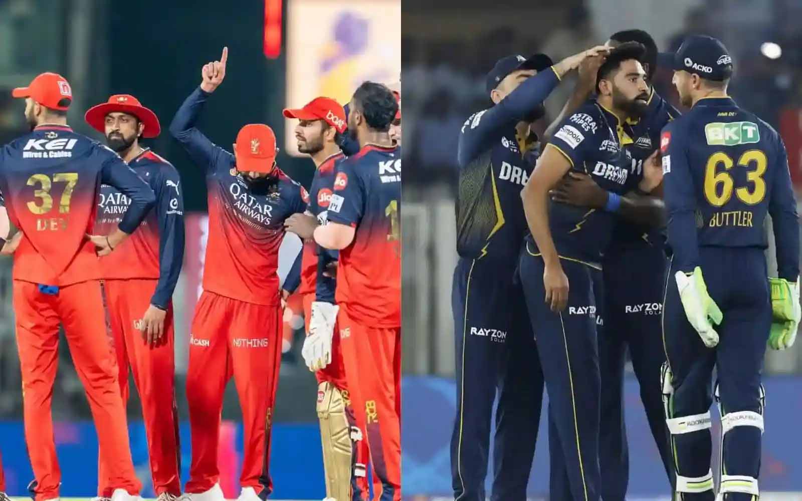 RCB और GT के बीच कांटे की टक्कर, हेड-टू-हेड रिकॉर्ड बराबर