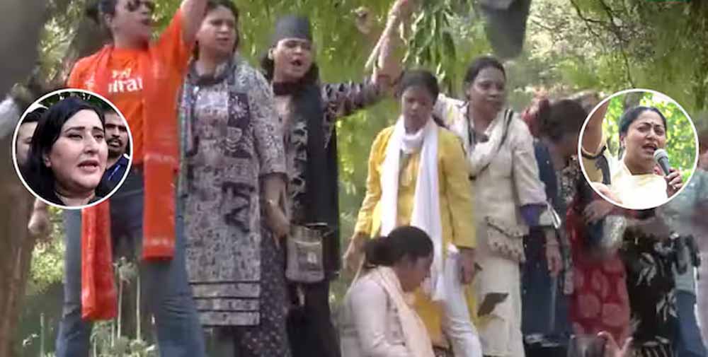 महिला आरक्षण बिल पर बवाल तेज, भाजपा का प्रदर्शन—राहुल गांधी के आवास के बाहर विरोध-प्रदर्शन