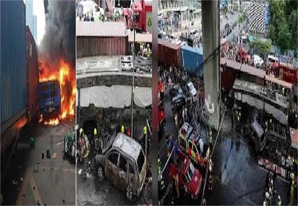 भीषण ट्रेन-बस हादसा: मालगाड़ी की टक्कर के बाद लगी आग, 8 लोगों की दर्दनाक मौत