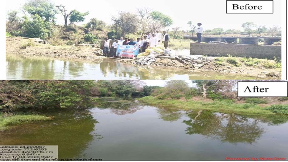 गोचा नदी स्टॉप डैम की तस्वीर बदली जल गंगा संवर्धन अभियान में जनसहभागिता का अहम योगदान