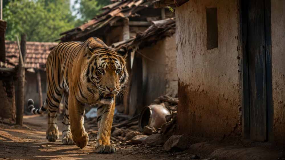 बांधवगढ़ में दहशत: बाघ ने घर में घुसकर महिला पर किया हमला, तीन परिजन भी घायल